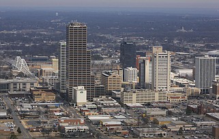 FILE - Downtown Little Rock skyline in 2018